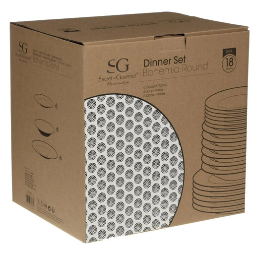 Secret de Gourmet Bohemia Round Dinner Service, 18-Piece