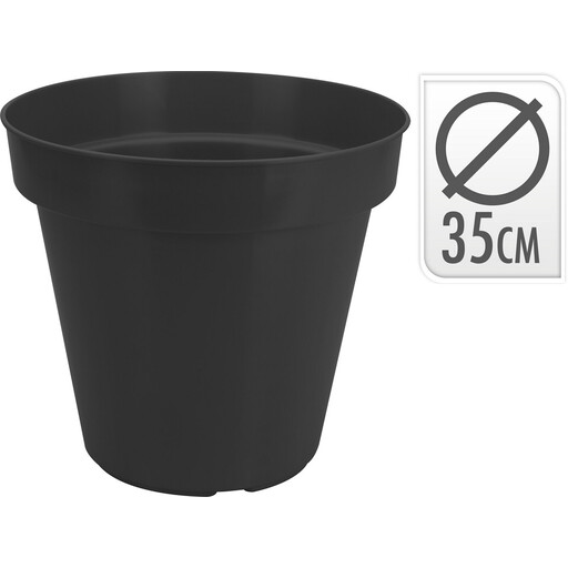 Pro Garden Bloempot Zwart 35 cm