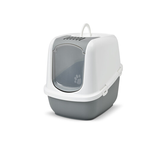 NESTOR Jumbo CAT LITTER BOX WHITE/LIGHTGREY 66,5X48,5X46,5 CM