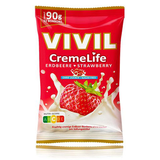 Vivil Creme Life Strawberry Sugar-Free Hard Candies 90g
