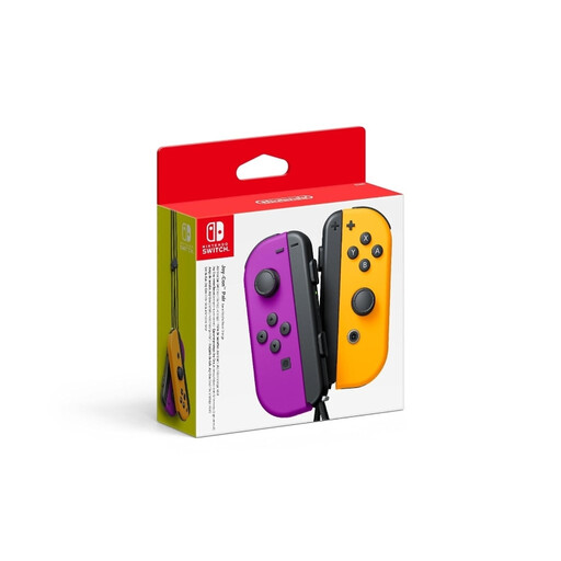 Nintendo official Switch pair of Joy-Con controllers - neon purple/neon orange