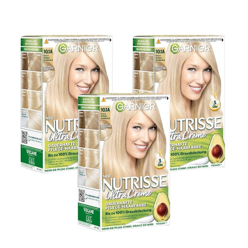 GARNIER Nutrisse Creme Nourishing Hair Colour 10.1A Extra Cool Light Blonde