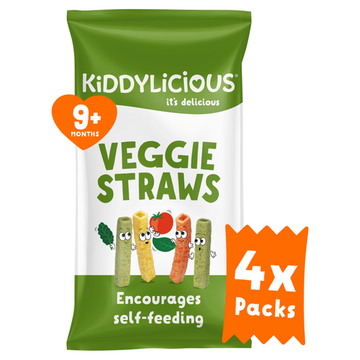Kiddylicious Veggie Straws, 9+ months, 4 x 12g