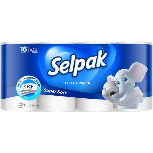 Selpak White Toilet Paper 3-Ply 16 rolls