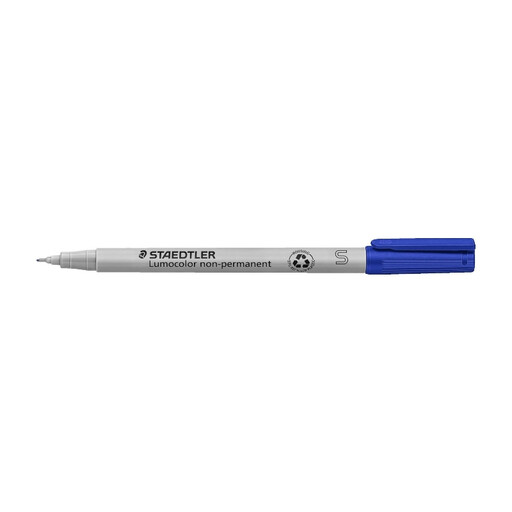 STAEDTLER Lumocolor Non-Permanent S Blue Marker - Synthetic Tip S=Superfine 0.4mm