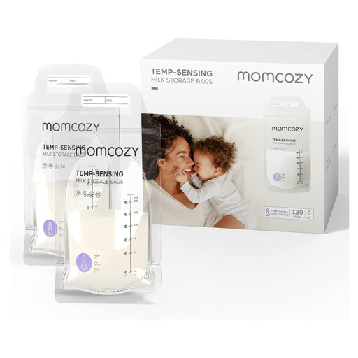 Momcozy Temperature-Sensitive Color-Changing Breast Milk Storage Bags 180ml 120pcs, Bulk Pack