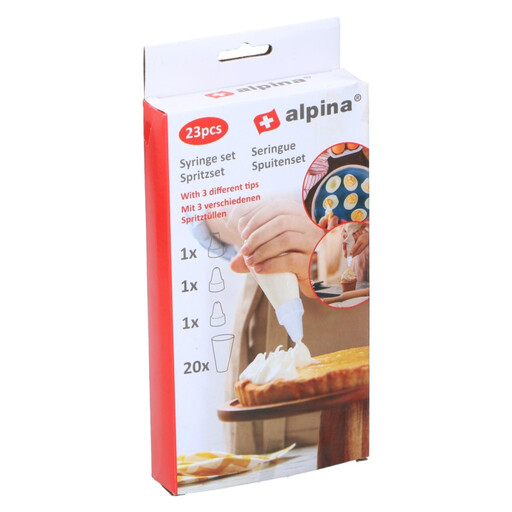23-Piece Set with Icing Syringe and 20 Piping Bags