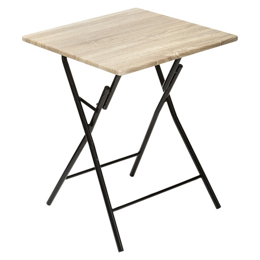 Wood-effect 2-Seater Folding Table 60 x 60 cm