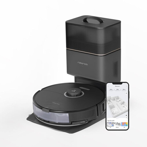 Roborock S8+ robot vacuum, black, 5,200 mAh battery