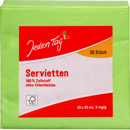 Everyday Napkins 33x33cm apple Green 3-Ply