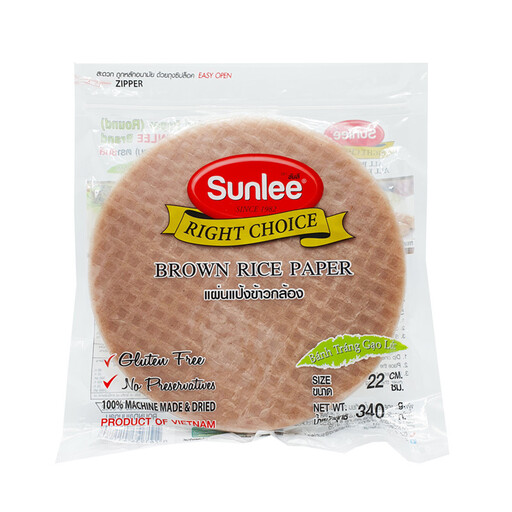 Sunlee Brown Rice Paper Round 22cm