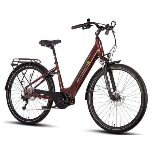 Saxonette E-Bike City Bike Deluxe Sport – Wave Frame, Red, 45 Frame