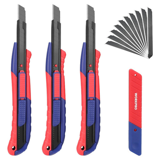 WORKPRO 3-teiliges Cuttermesser-Set 9mm mit Komfortgriff