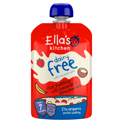 Ella’s Kitchen Dairy Free Rice Pudding with Bananas/Berries, 7+ Months, 80g pouch
