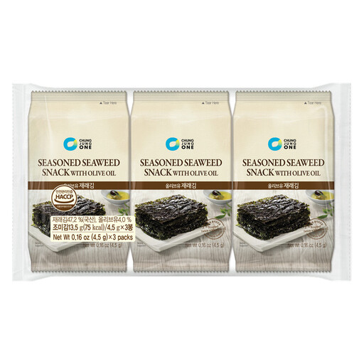 CHUNG JUNG ONE CJW Seaweed Snack with Olive Oil 4.5 g x 3