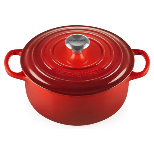 Le Creuset Signature Serie Runder Gusseisen-Br?ter mit Deckel - 20cm - 2.4L - Burgund