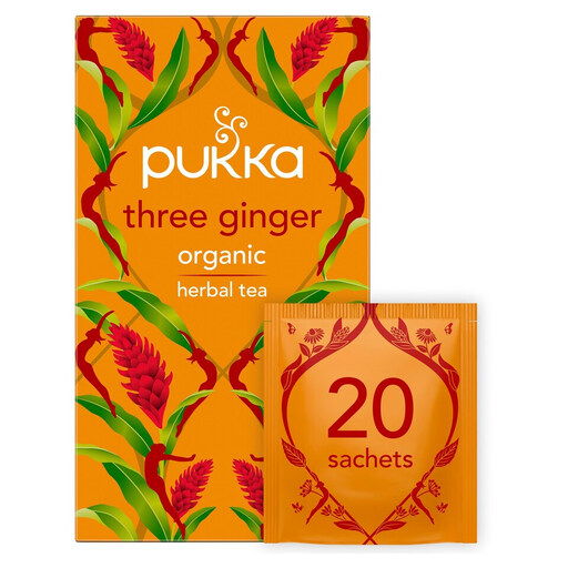 Pukka Three Ginger Organic Tea Bags 20 Sachets 36g
