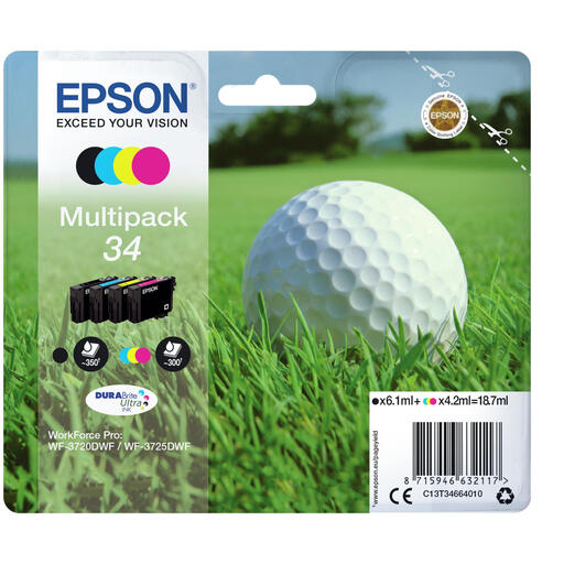 Epson Golf Ball Multipack 4-Colours 34 DURABrite Ultra Ink