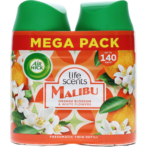 Airwick AIR WICK LIFE SCENTS MALIBU FRESHMATIC REFILL 2X250ML AUTO SPRAY