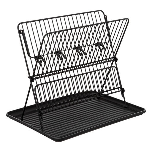 2-Tier Foldable Dish Drainer Black BR2