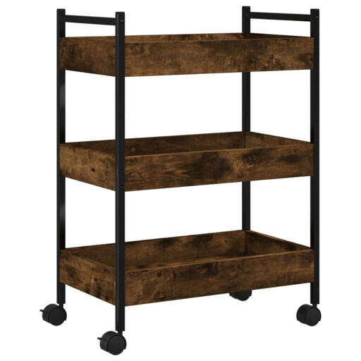 VidaXL Kitchen Trolley - Engineered Wood, Smoked Oak