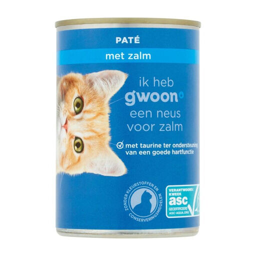 g'woon pâtée pour chat adulte au saumon 400 g