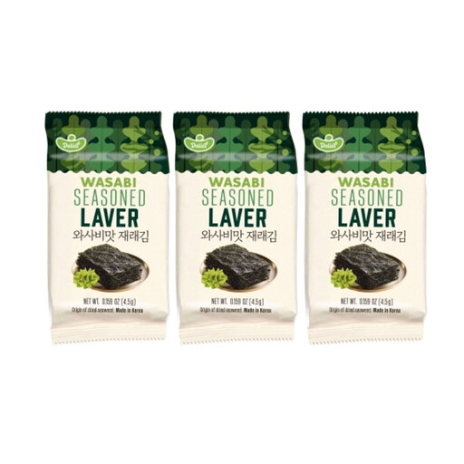 Delief Wasabi Seasoned Laver 4.5g x 3 Packs