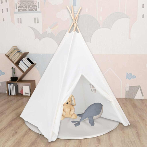 vidaXL white children's teepee tent