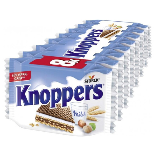 Knoppers Crispy Hazelnut Wafer Biscuits 8x25g