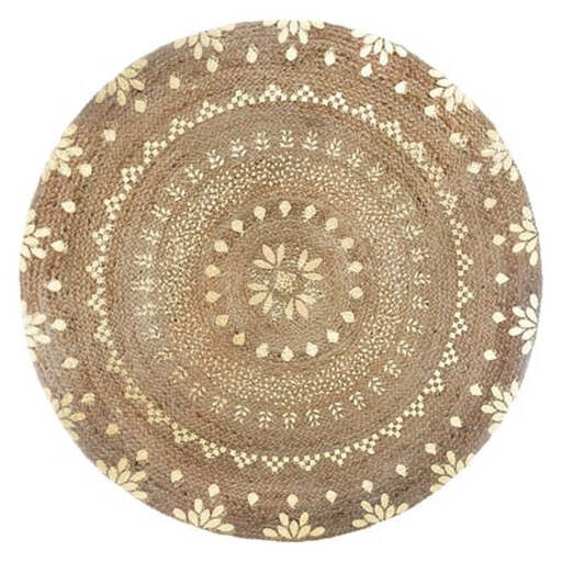 Gold Shine Jute Rug - D115cm