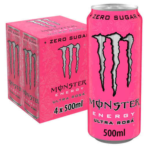 Monster Energy Ultra Rosa, four 500 ml cans