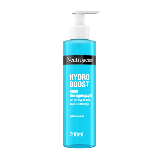 Neutrogena Hydro Boost Aqua Cleansing Gel in einer blauen Pumpflasche