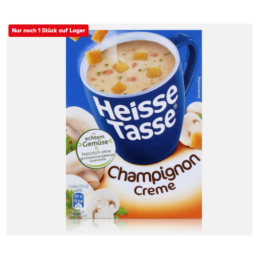 Heisse Tasse Mushroom Cream Instant Soup 4x150ml