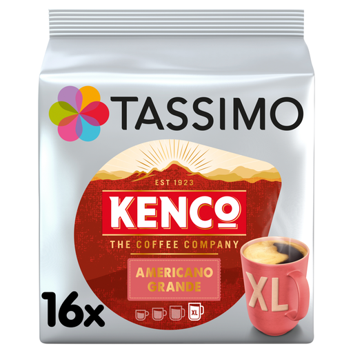 Tassimo Kenco Americano Large XL Coffee Pods, 16 × 9 g