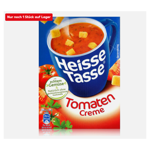 Heisse Tasse Tomato Cream Instant Soup 4x150ml