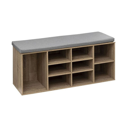 Shoe Rack 9 Pairs With Cushion Natural
