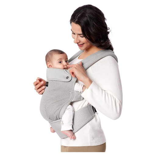 Momcozy Breathable Mesh Baby Carrier, Ergonomic Design, Lightweight & Easy to Use, for 3.2-20kg, Enhanced Lumbar Support, All-Day Comfort, Hands-Free, Gray, gifts for mom