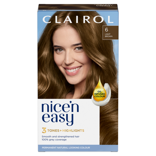Clairol Nice'n Easy 6 号浅棕色永久性染发剂