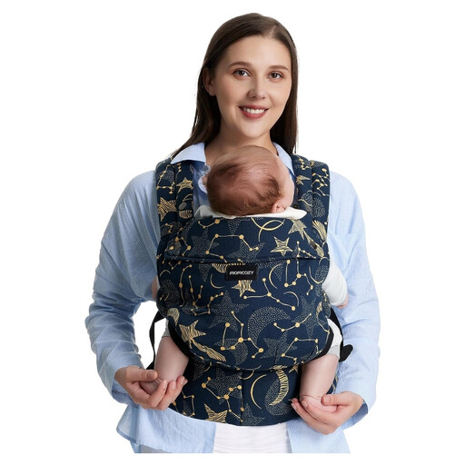 Ergonomic Momcozy baby carrier with lumbar support