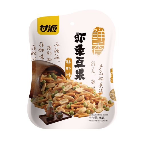 Ganyuan Fresh Shrimp Flavor Shrimp Strips & Peanuts 75g