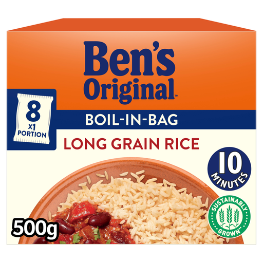 Ben's Original Boil-in-Bag Long Grain Rice 8 bags 500g
