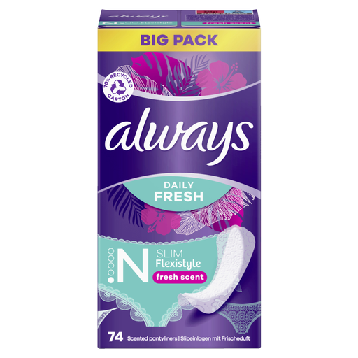Always Flexistyle Slim Fresh Slipeinlagen BigPack 74 St