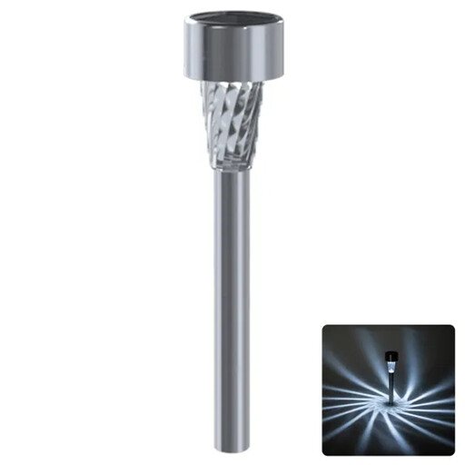Aigostar Solar Lawn Light, Stainless Steel, Oblique Thread Lampshades, 6500K, 07 Series