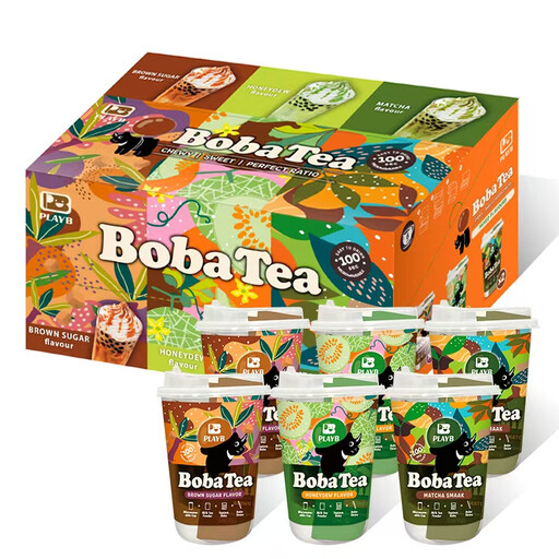 JENI PLAYB Bubble Tea Cup Mix Flavour, 6 Cups