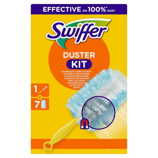 Swiffer Duster Dust Magnet Starter Kit (Handle + 7 Cloths) 1pc