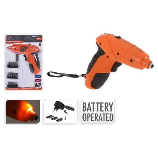 FX Tools Cordless Screwdriver with 18 Exchangeable Bits