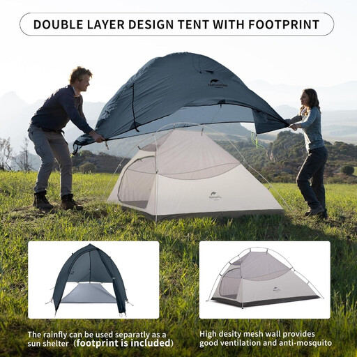 NatureHike Cloud Up 2 Upgrade 2P 3-4 Season Ultralight Camping Tent