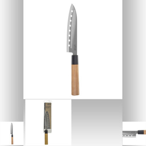 5five Black Bamboo Santoku Knife