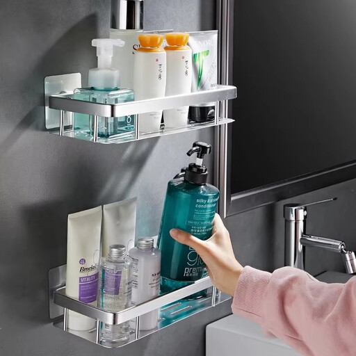 2pcs Bathroom Storage Rack No Drill Shelves
