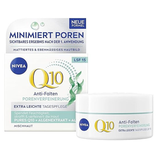 NIVEA Q10 Anti-Wrinkle Pore-Refining Extra Light Day Care SPF15 50ml
